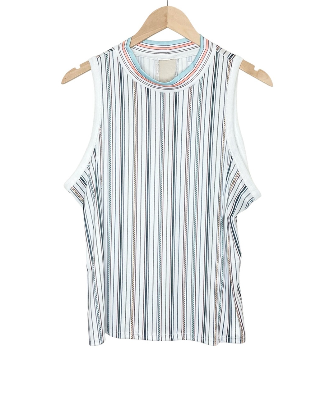 Lucky In Love High Neck Striped Tank Top Size XL